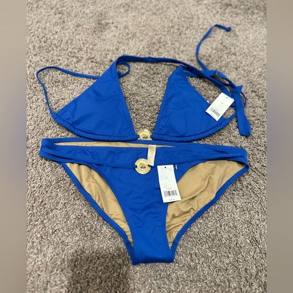 NWT Banana Republic Bikini Set Royal Blue Golden Metal
details , size L/M - Picture 9 of 9